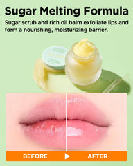 TOCOBO Labios limón-azúcar máscara-granulos-exfoliacion: exfoliación suave que elimina células muertas.