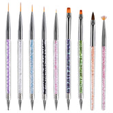 TOCOLES conjunto de 9 pinceles para arte de uñas, ideales para detalles finos.