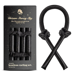 Toeah conjunto satin sin calor, diadema para dormir rizos suaves.
