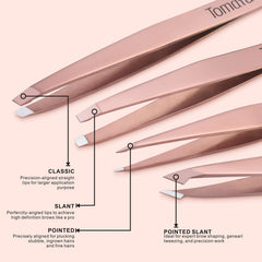 Pinzas Tomata para cejas punta oblicua ofrece control preciso