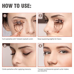 TOMEEM peigne séparateur après mascara en rose doré pour des cils séparés.