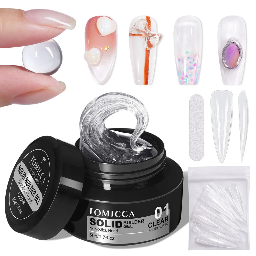 TOMICCA Gel Duro 3D para uñas: extensiones sólidas y aspecto natural.