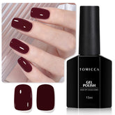 TOMICCA Esmalte gel cereza roja en botella muestra color intenso para uñas elegantes