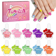 TOMICCA Esmalte de niños, conjunto de 10 colores, secado rápido para manualidades.
