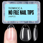 TOMICCA puntas de uñas almendra corta en caja, fácil selección de tamaño