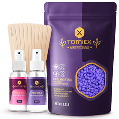 Tomiex perlas cera duro 1-2lb, depilación suave sin tiras para todo el cuerpo
