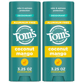 Tom's of Maine Coconut Mango: barra desodorante frontal con acabado claro.