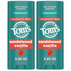 Tom's of Maine Sandalwood Vanilla: packshot del desodorante, protección duradera.