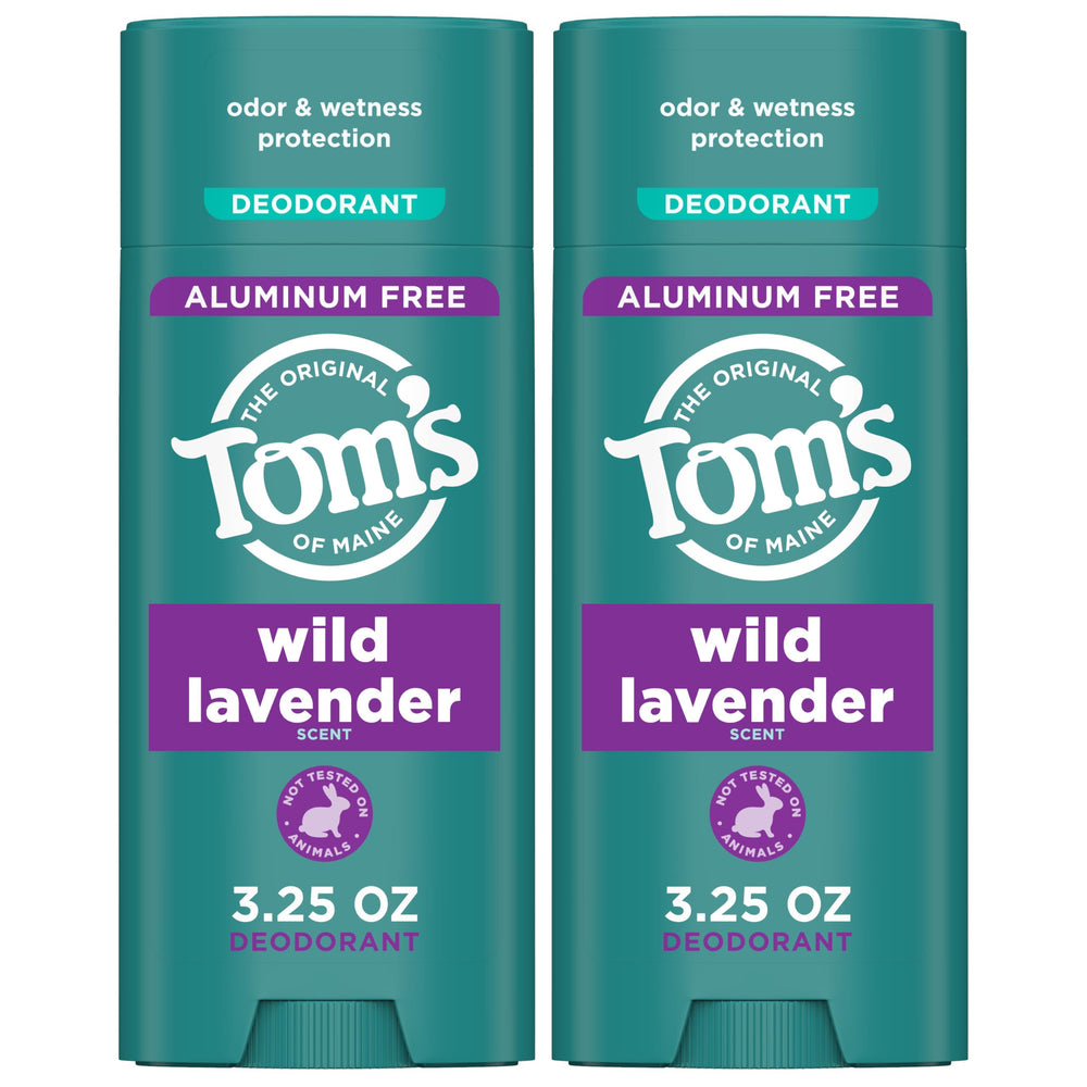 Tom's of Maine Wild Lavender desodorante, dos piezas para casa y viaje