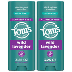 Tom's of Maine Wild Lavender desodorante, dos piezas para casa y viaje