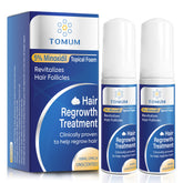 Tomum Minoxidil Foam bottle pump showing easy, mess-free application
