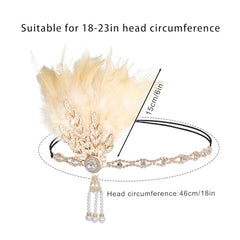 Tongcloud diadema con plumas de pavo real para un look Gatsby.