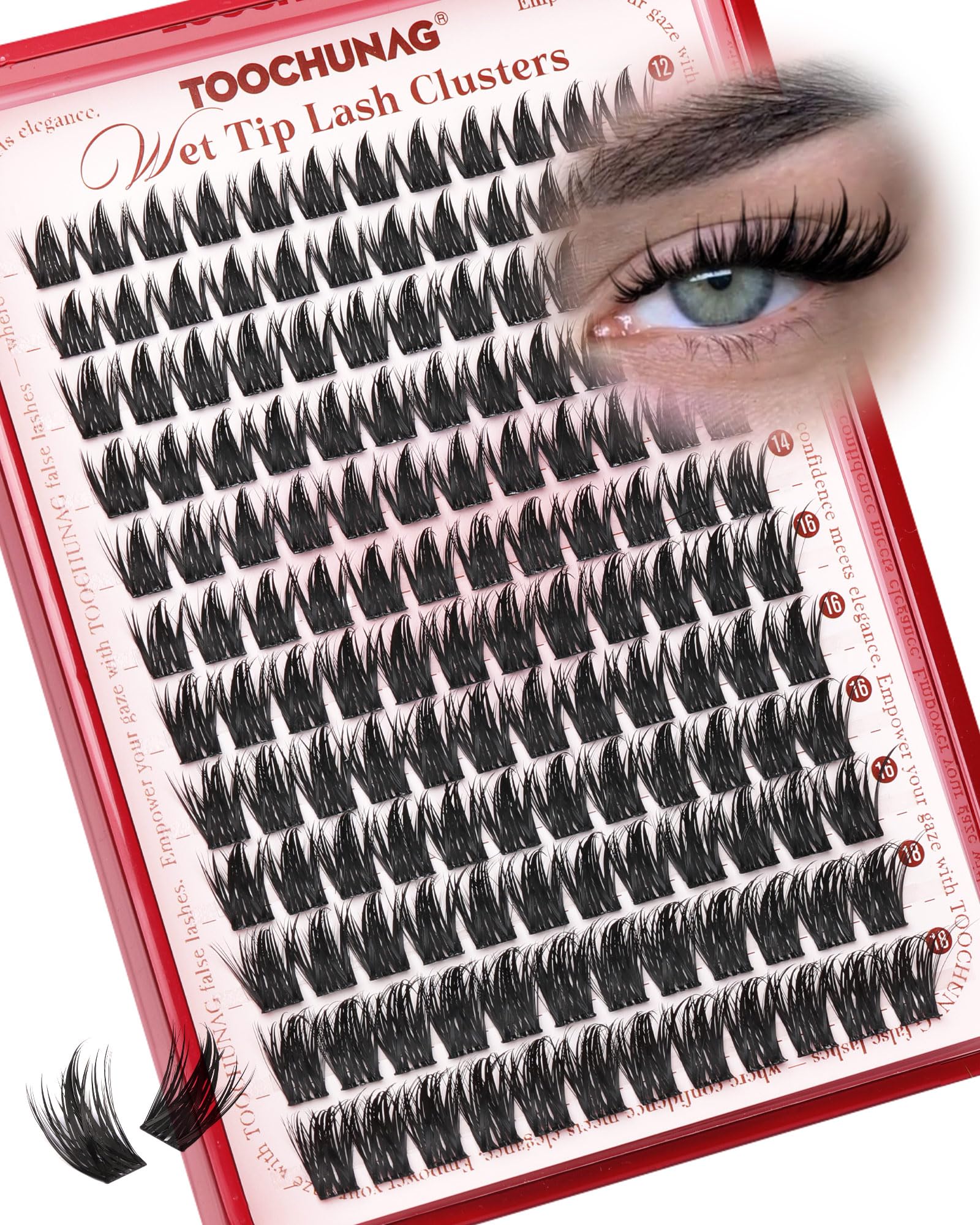 TOOCHUNAG Manga Lash Clusters con volumen 3D para mirada tipo anime.