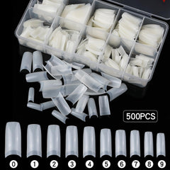 ToouYoun uñas artificiales transparentes con 10 tallas para ajuste perfecto
