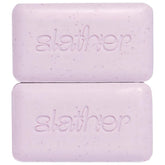 Topicals Slather Exfoliating Bar 2-pack packaging shown for gentle cleansing and smooth skin prep