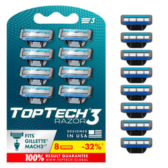 Toptech rasurador tres cuchillas, cabezal reemplazable para afeitado suave