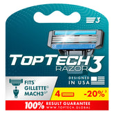 Razor 3 de Toptech para hombres: recambios Mach3 para afeitado consistente