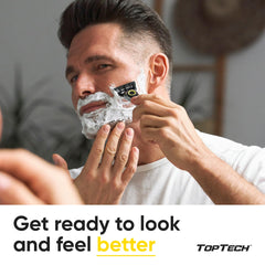 TopTech Ultra 5 cartuchos detalle, cuchillas nítidas para un corte suave.