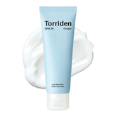 Torriden DIVE IN Crema: bote frontal, hidratante ligero para piel sensible.