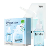 Torriden DIVE IN Serum : bouteille transparente pour une application légère et homogène.