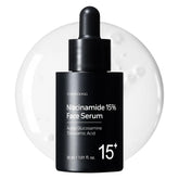TOSOWOONG Niacinamide 15% serum, botella de vidrio, piel más suave y tono uniforme.