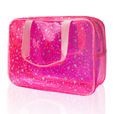 TotePrint bolso cosmético estrella rosa grande, ideal para maquillaje y viaje