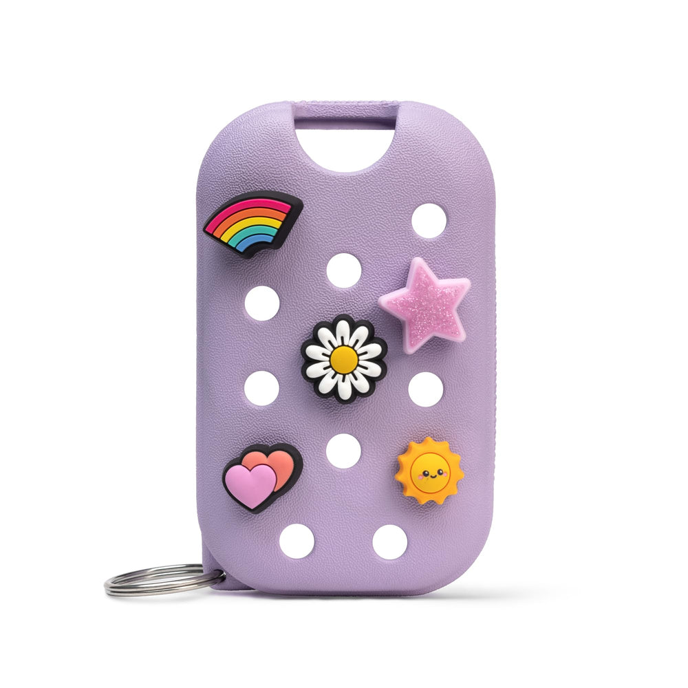 Touchland Crocs Mist Case Pixie Lavanda: estuche frontal elegante para desinfectante.