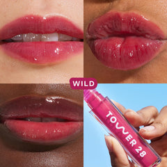 Tower 28 ShineOn Gel de Labios Wild aplicador cómodo para aplicar.