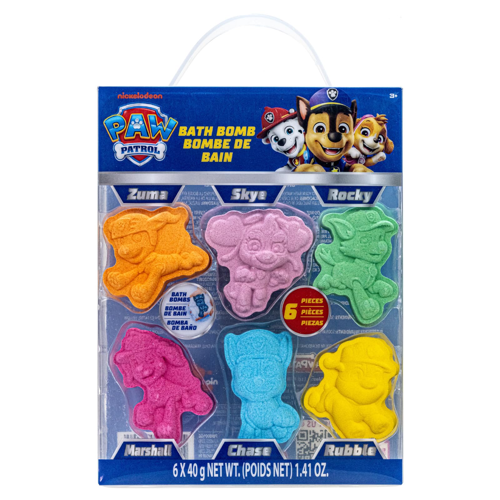 Townley Girl Paw Patrol bomba de baño Chase con pepino-melón, aroma refrescante para la hora del baño.