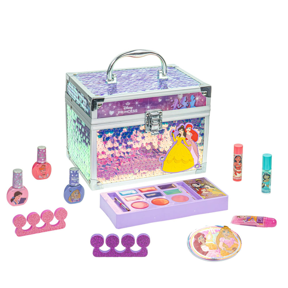 Townley Girl maletín tren cosmético para juego imaginativo y organización.