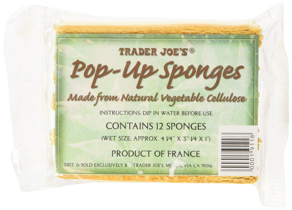 Esponjas Pop Up de Trader Joe's en tono arena para limpieza suave en la cocina