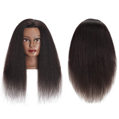 Traininghead: cabello real de 16 pulgadas negro para peinados y técnicas