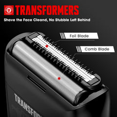Transformers sistema de hojas dobles para afeitado eficiente