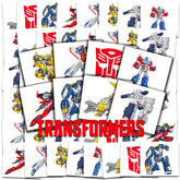 Transformers: tatuajes temporales en paquete de fiesta, colores vivos y fáciles de aplicar.