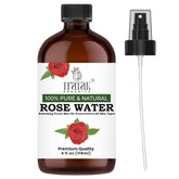 TRATAK ORGANICS agua de rosas, botella 4 onzas para hidratación facial suave.
