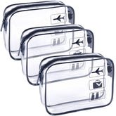 TREALDATE bolsas de aseo transparentes 3 piezas para viajar y pasar seguridad fácilmente.