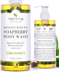 Tree to Tub jabon corporal sin fragancia en botella; pensado para piel sensible.