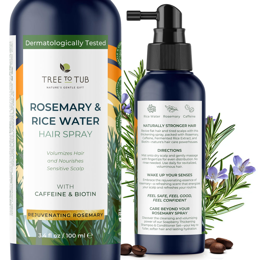 Tree to Tub spray de romero para cabello: nutrición del cuero cabelludo.