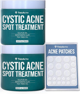 TreeActiv cystic acne spot treatment bottle close-up for targeted relief on blemishes