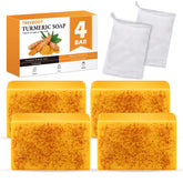 Treeroot Jabon Curcuma 4 Pack: limpieza suave diaria para rostro y cuerpo.