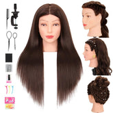 Treosida cabeza maniquí con cabello humano real para peinados realistas en casa.