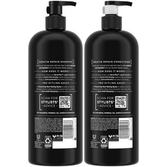 Champú Keratin Repair de TRESemmé en botella elegante para uso diario.