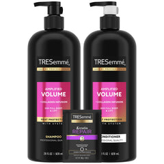 TRESemmé Champú Volumen Amplificado: botella visible, aporta cuerpo y brillo al cabello.