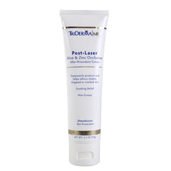 TriDerma Post Laser Aloe & Zinc frasco de crema para alivio suave tras tratamientos.