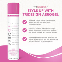 TRIDESIGN Aerogel aplicación en mano para peinados rápidos.