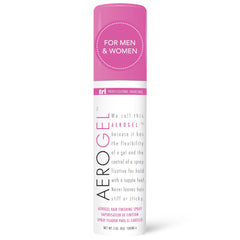TRIDESIGN Aerogel Hairspray: botella close-up mostrando fijación flexible sin pegar