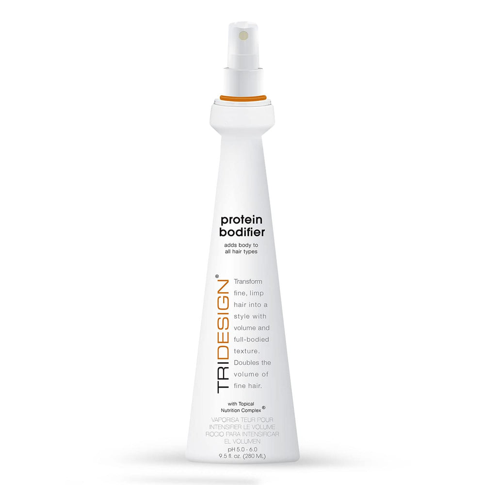 TRIDESIGN Protein Bodifier, botella de 9.5 oz ofrece volumen duradero para el cabello.