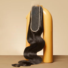 Cierre de lace HD real suizo Triippy 2x6, aspecto natural y menor deshilachado para peinados duraderos.