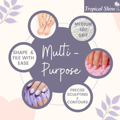 Tropical Shine Zebra File: agarre ergonómico para limado con control.