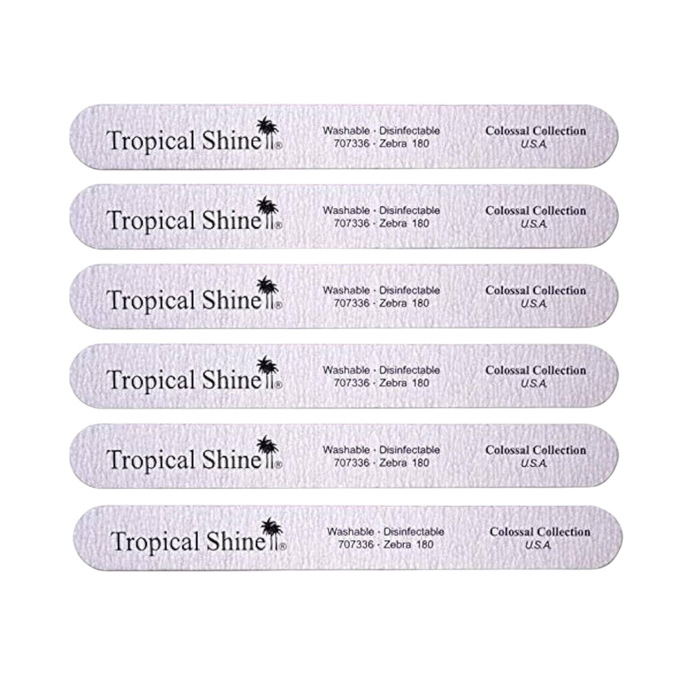 Tropical Shine Zebra File: pack de 6, para dar forma a uñas naturales con precisión.